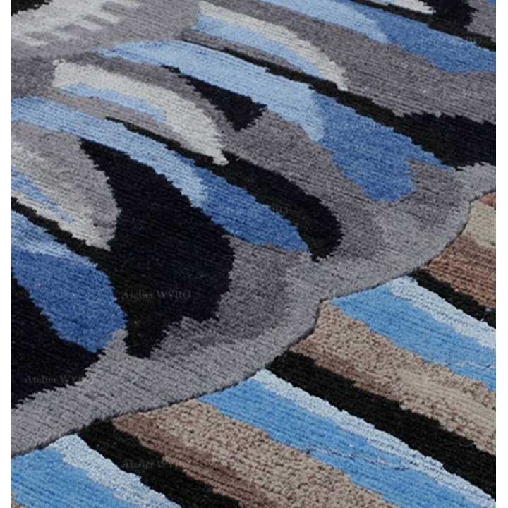Tapis mural et sol design japonais forme ronde irrégulière - Les ailes d'oiseau