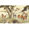 Papier peint chinois - Les 8 chevaux