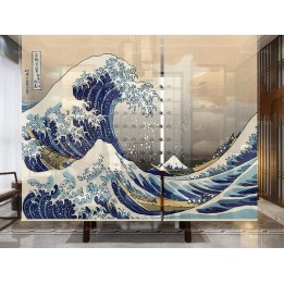 Cloison Japonaise issue d'un ukiyo-e - La grande vague