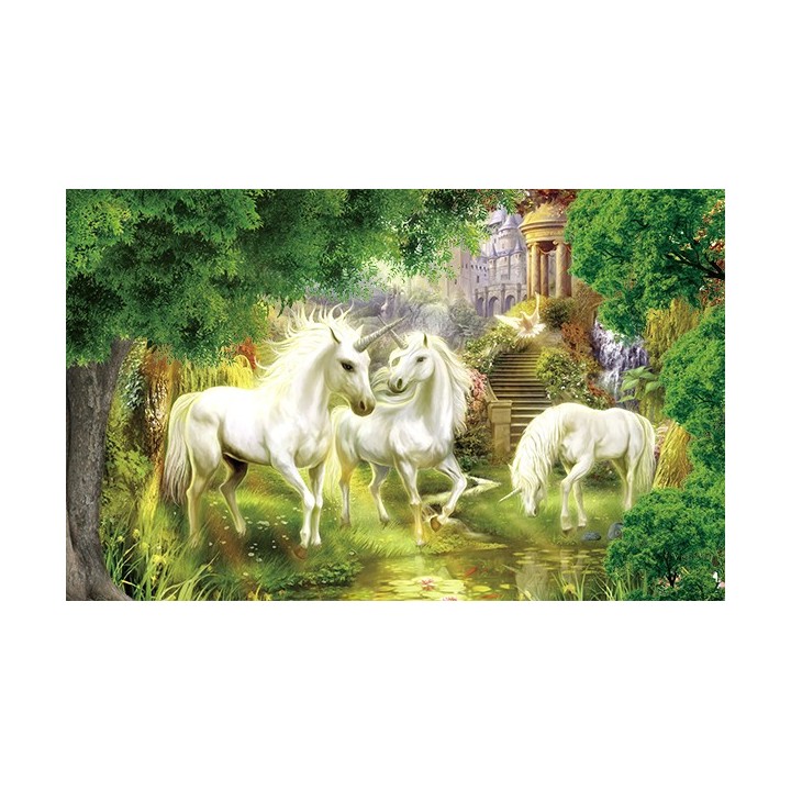 papier peint fantaisie sur mesure les licornes dans le jardin