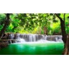 Panneau salle de bains ton turquoise - Chute d'eau dans la forêt tropicale