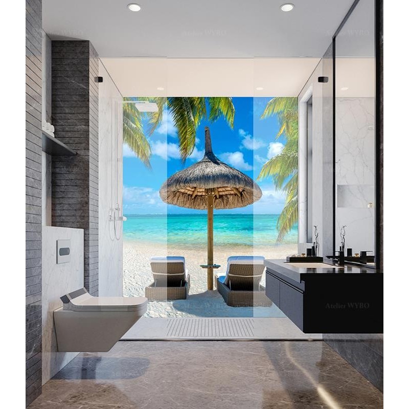 Salle de bains tropicale - Vacances dans les îles perdues