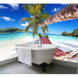 Cabine de douche tropicale - Hamac à la plage