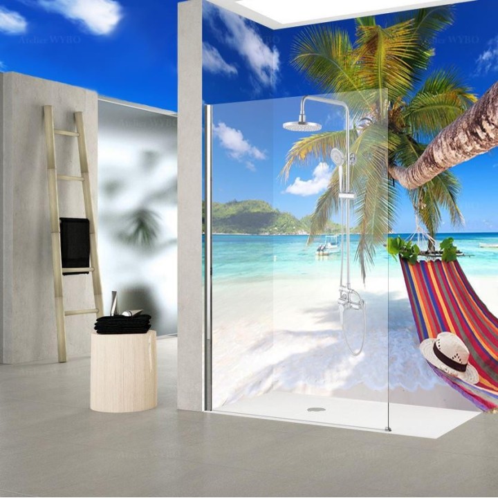 Cabine de douche tropicale - Hamac à la plage