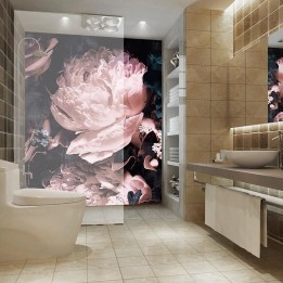Panneau floral aspect ancien - Les pivoine et les roses