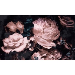 Panneau floral aspect ancien - Les pivoine et les roses