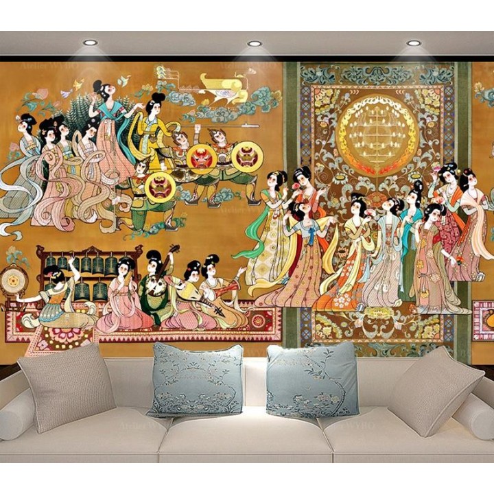 Tapisserie 3D surface en relief - Dance et musique dans la cour royale