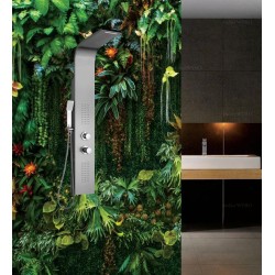 Salle de bains tropicale mur végétal - Les plantes de la jungle