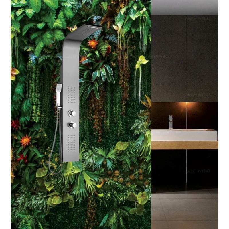 Panneau de douche mur végétal, les plantes suspendues de la jungle.