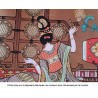 Tapisserie japonaise 3D surface sculptée en relief - Dance et musique dans la cour impériale