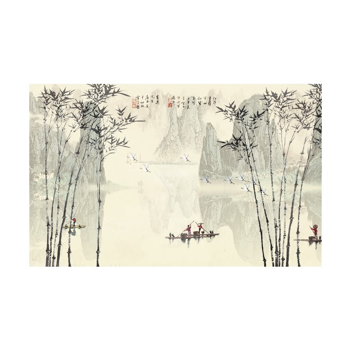 chinese wallpaper bamboo papier peint chinois personnalisable tapisserie numérique bambou