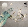 Papier peint chinois zen fleurs et oiseaux - Les fleurs de mei et les oiseaux