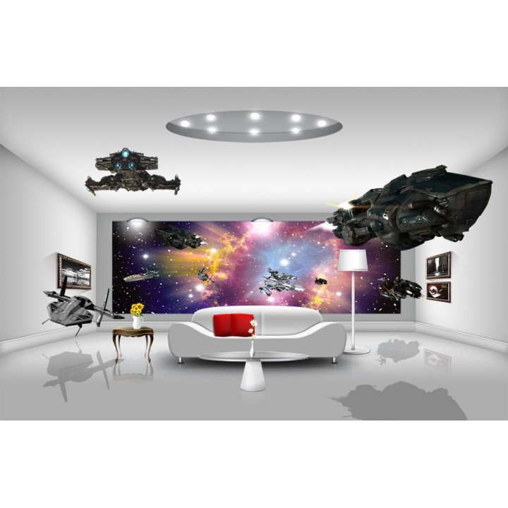 papier peint 3D poster géant tapisserie numérique personnalisable vaisseau spatial