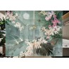 Panneau floral chinoiserie - Les orchidées et les papillons dans la nuit
