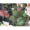 Papier peint d'artiste mur floral design vintage - Les rosiers sur fond gris foncé