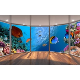papier peint 3D personnalisé paysage fond marin les coraux et les poissons