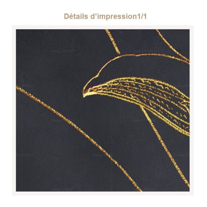 Déco zen inspiration bouddhisme - Lotus doré sur fond noir
