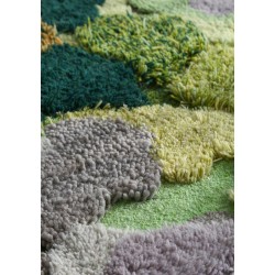 Tapis 3D descente du lit paysage d'automne - Lac bleu entouré de végétation et mousse