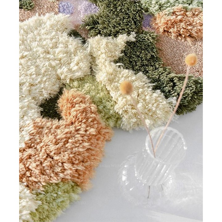 Tapis design en forme de cœur - Mousse et lichens, sous bois dans la forêt