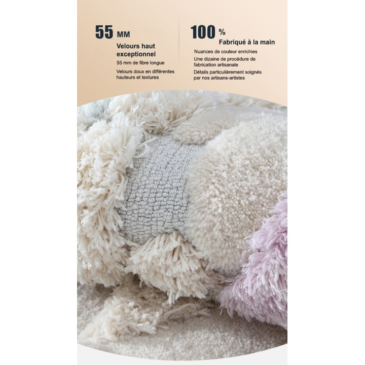 Tapis blanc design 3D forme ronde paysage fond marin - Les coraux et les anémones de mer