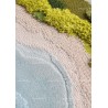 Tapis rectangle velours en relief plage tropicale - Mer, sable et végétation