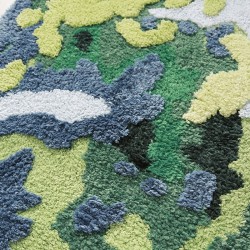 Tapis épais lavable - Mousses et lichens en printemps, sous bois dans la forêt