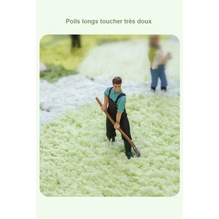 Tapis lavable forme libre motif pelouse, herbe, mousse et lichen