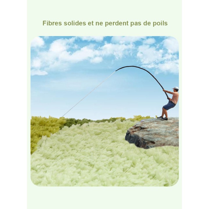 Tapis lavable forme libre motif pelouse, herbe, mousse et lichen