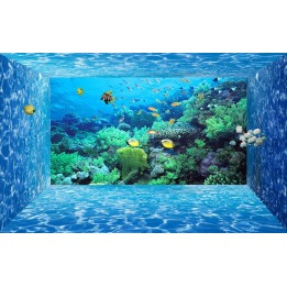 papier peint 3D fond marin effet aquarium tapisserie numérique sur mesure