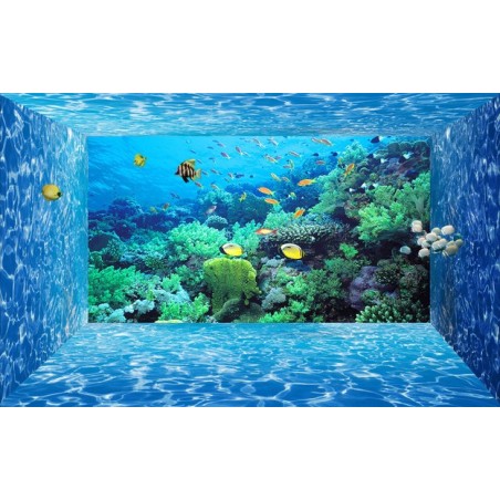 Papier peint 3D - Paysage fond marin effet aquarium