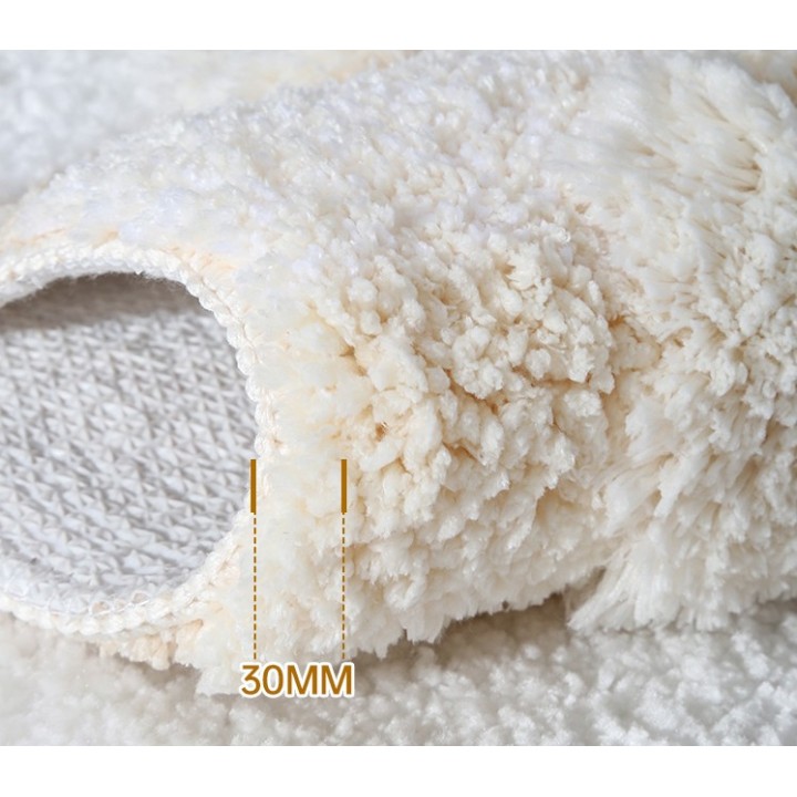 Tapis blanc lavable velours en relief paysage nature - La neige