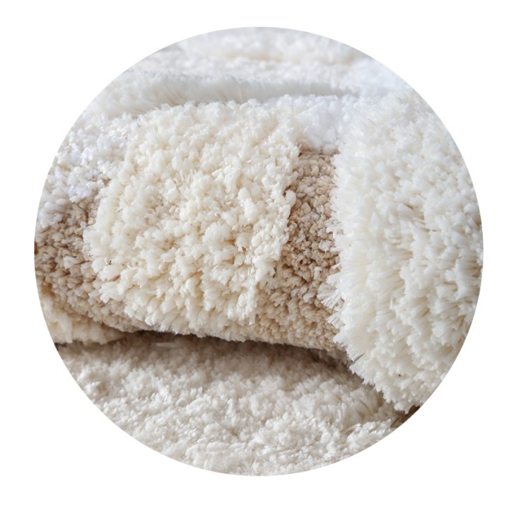 Tapis blanc lavable velours en relief paysage nature - La neige