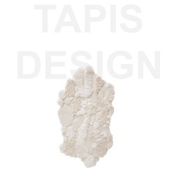 Tapis épais design 3D paysage polaire, couleur légère beige et blanc cassé