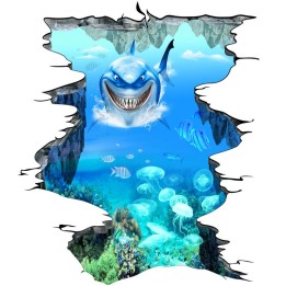 Sol résine époxy trompe l'œil 3D trou marin requin poisson