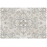 Tapis symétrique motif floral couleur gris clair