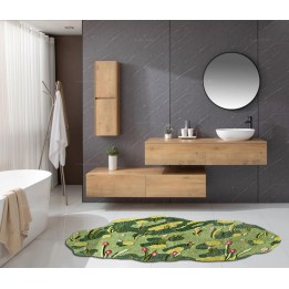 Tapis salle de bain tulipes au printemps, velours en relief absorbant, lavable à la machine.