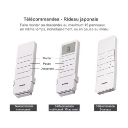 Télécommande Rideau Automatique Panneau Japonais Paysage Fleur Oiseau