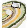 Tapis de créateur couleur chaude - Cercles multi-colores forme ronde ondulée