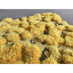 Tapis jaune velour épais en relief 3D forme irrégulière - Herbes et lichens en automne