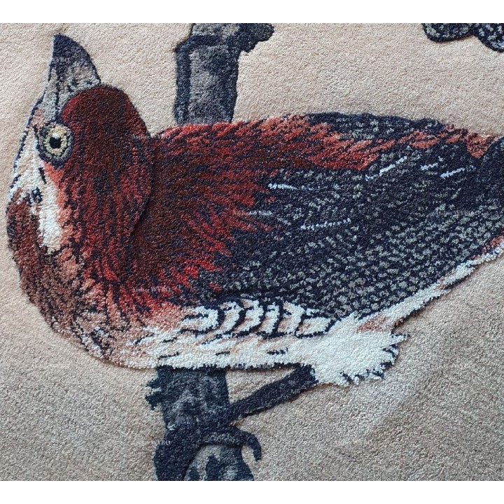 Tapis magnolia, cerisier et oiseaux, façonné avec art par les mains habiles des tapissiers expérimentés.