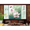 Papier peint asiatique paysage zen - Les lotus et les libellules
