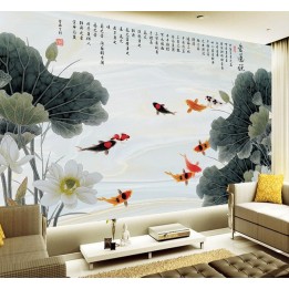 tapisserie numérique sur mesure style chinois-les bambous et les oiseaux