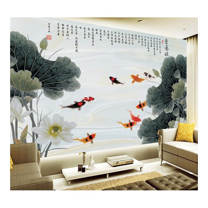 tapisserie numérique sur mesure style chinois-les bambous et les oiseaux