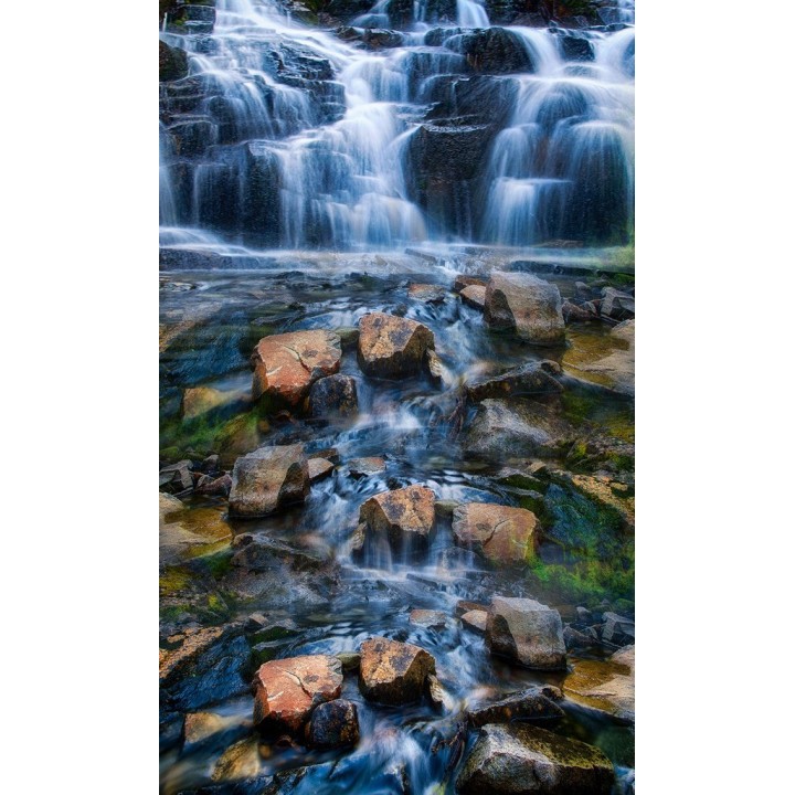 revêtement sol trompe l'oeil effet 3D personnalisé paysage la cascade