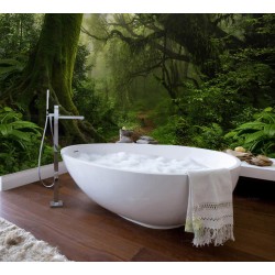 Panneau décoratif salle de bain, cabine de douche et mur baignoire - Paysage de la forêt primaire