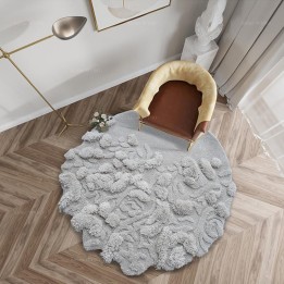 tapis 3d velours épais en relief salle d'attente couleur grise.