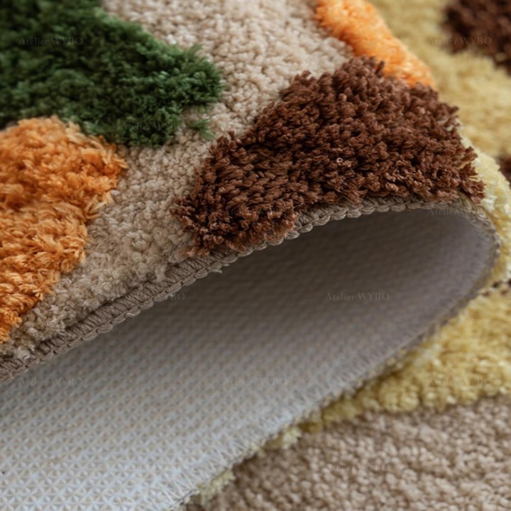 Tapis épais dos étanche antidérapant pour salle de bain, velours en relief.