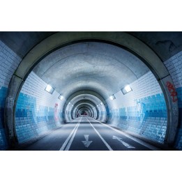 Décoration murale trompe l'œil effet profondeur Dans le tunnel