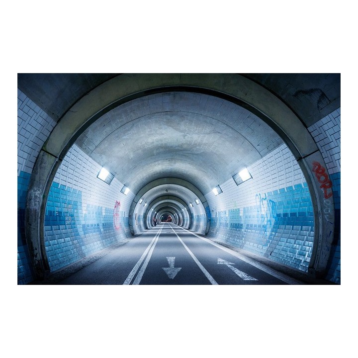 Décoration murale trompe l'œil effet profondeur Dans le tunnel