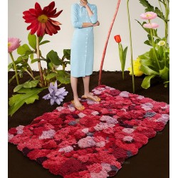 Tapis rouge rectangulaire - Le champ de fleur